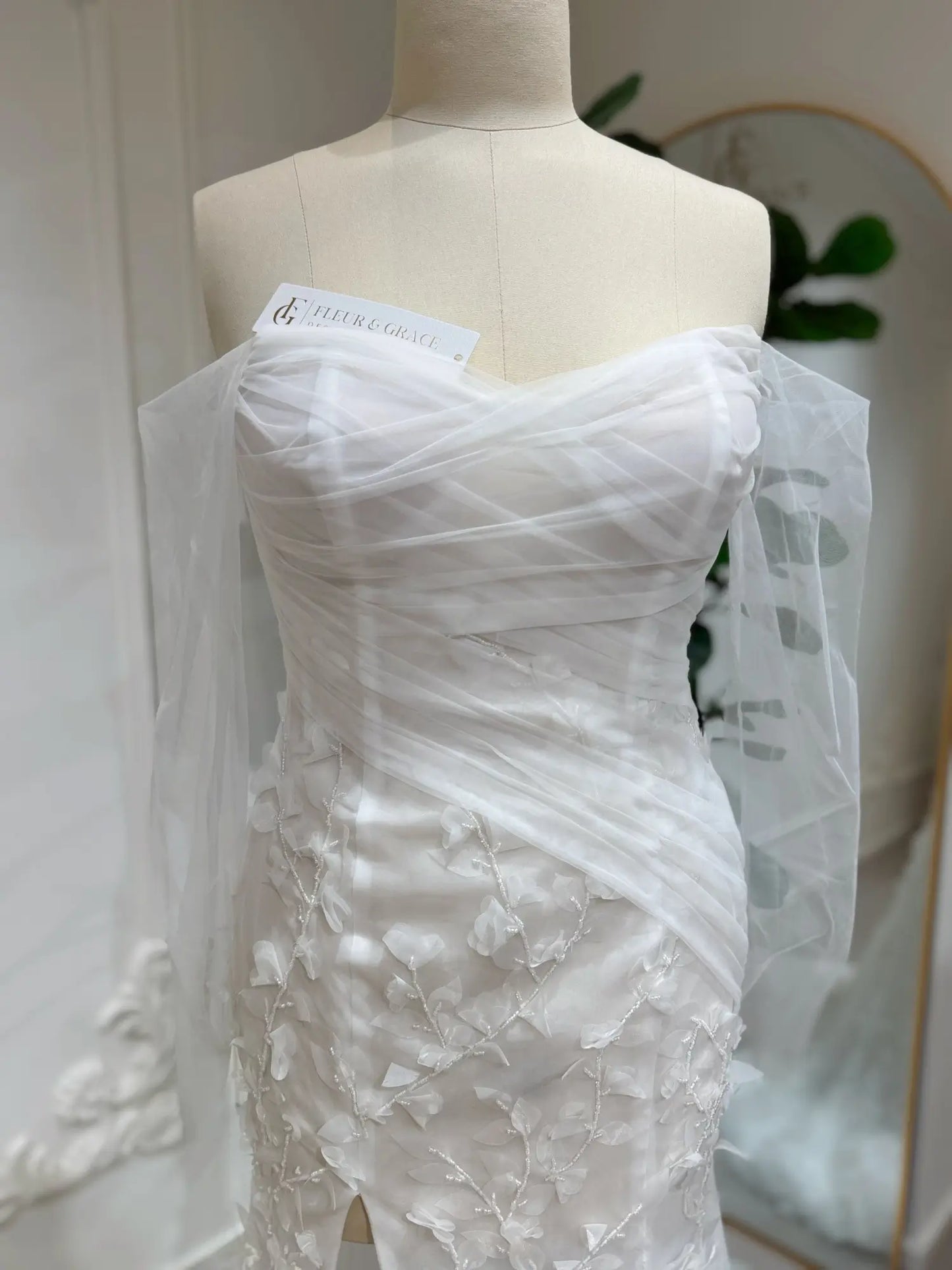 Ash - Handmade Beaded Floral Mermaid Wedding Dress