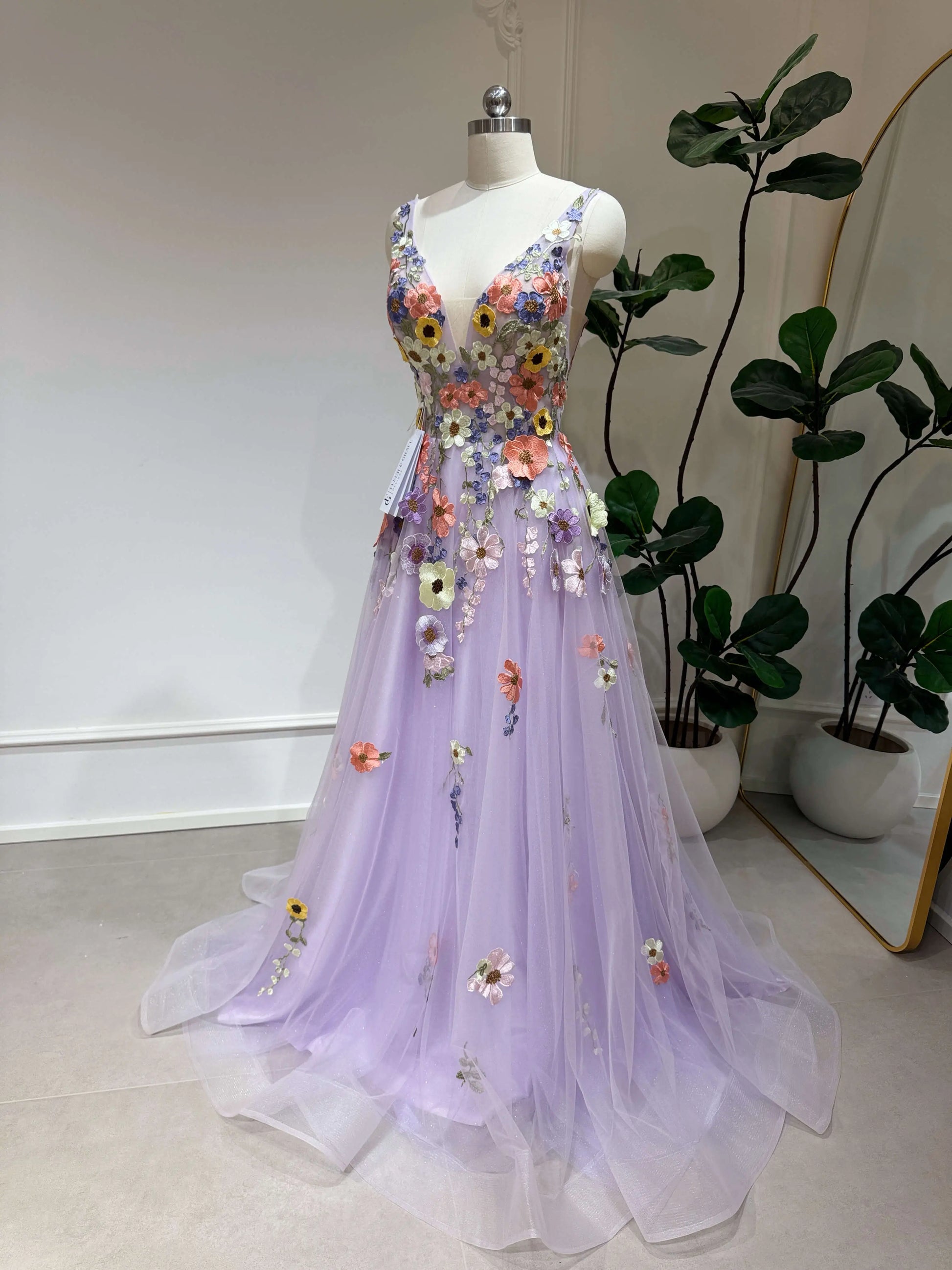 formal lavender dress Dresses Designed in soft ruching Grecian Modest Lavender Floral Prom