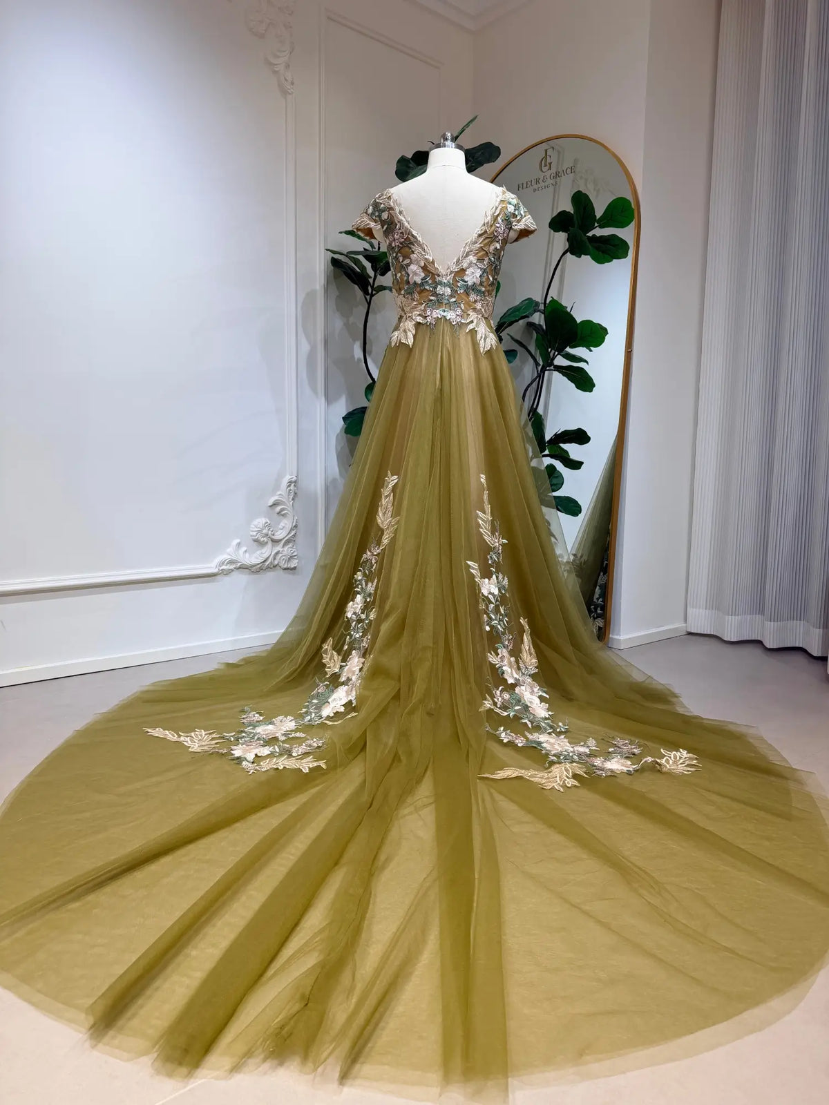 olive green bridal dresses Sage 5% Spandex Size:Size 16W-30W size_12 Vintamour Vintage Elegant Women's