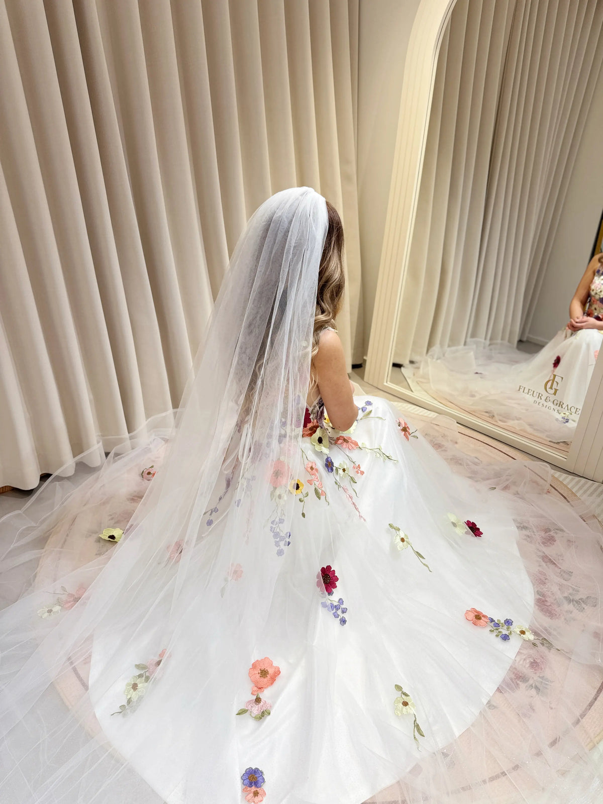 wildflower embroidered wedding dress White Lara Gown – A-line, V-Neck, Lace-up Bac – Fleur&Grace Designs line bridal gown Neckline Size:XL-6T Fall 2026 Girls Liya SUNSET CUT-OUT CROCHET