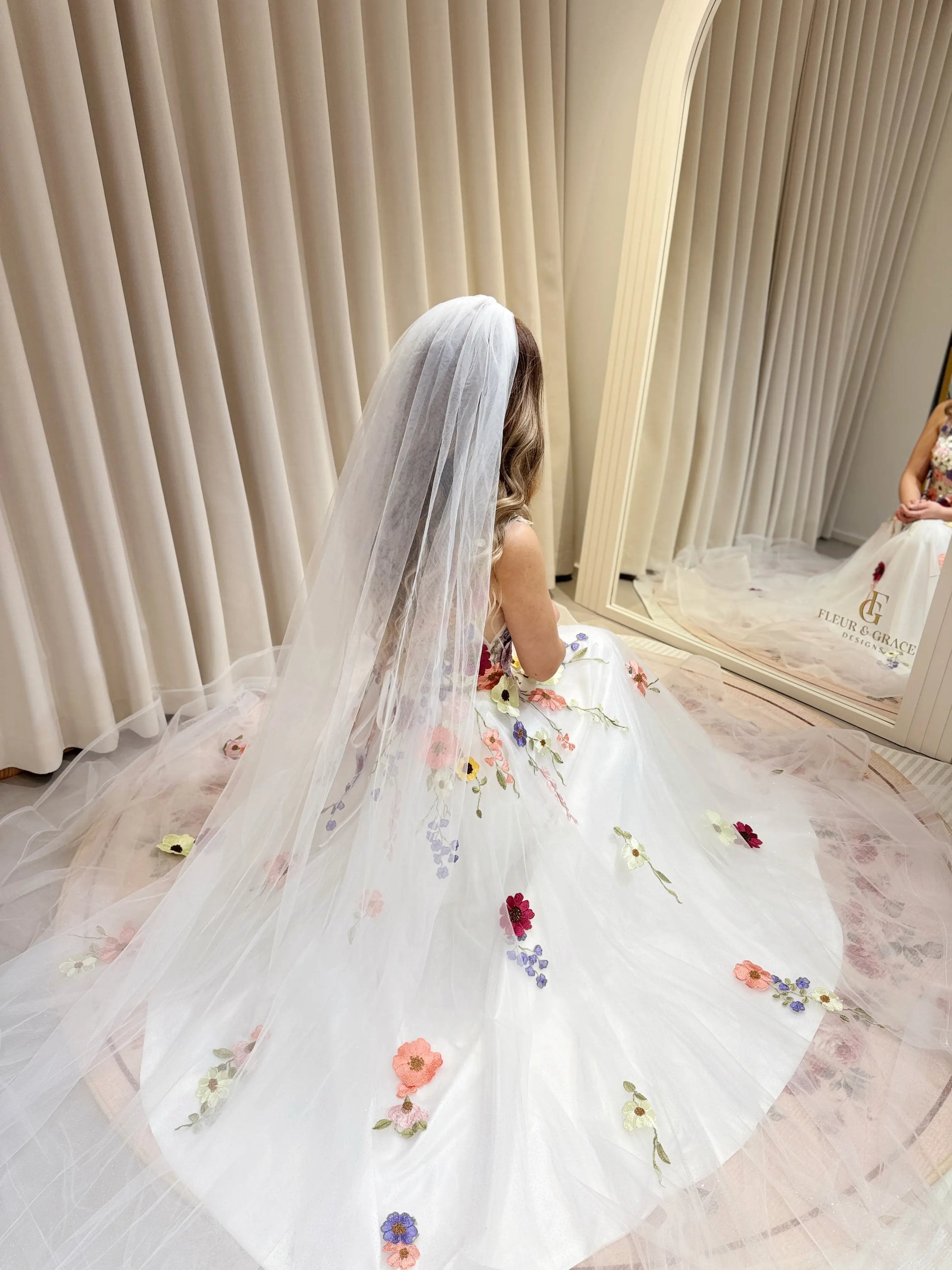 White Lara Gown – Wildflower Wedding Dress A-line, V-Neck, Lace-up Back,Pockets Off White / 20W