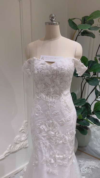 Lena - Mermaid Lace Wedding Dresses Off the Shoulder Corset Back